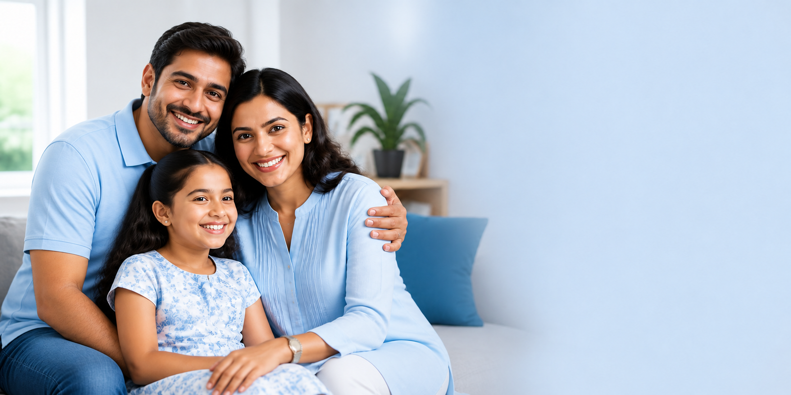 Happy Indian family receiving trusted healthcare support